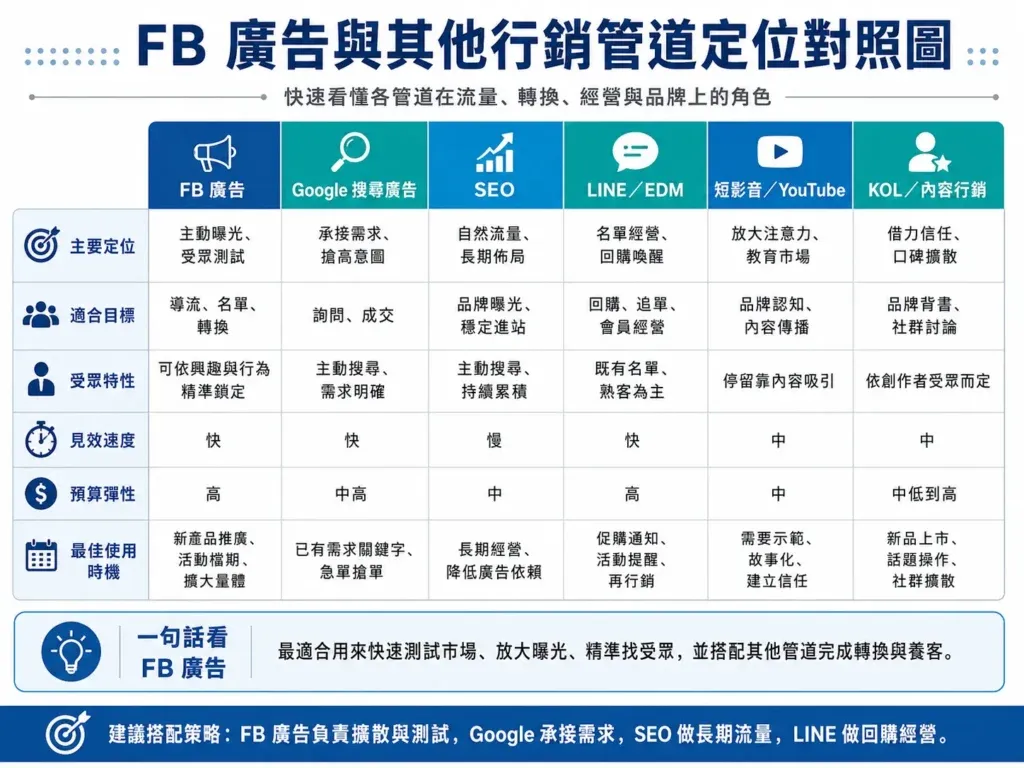 FB 廣告投放教學：老闆如何看懂流程、預算、素材與成效判讀？