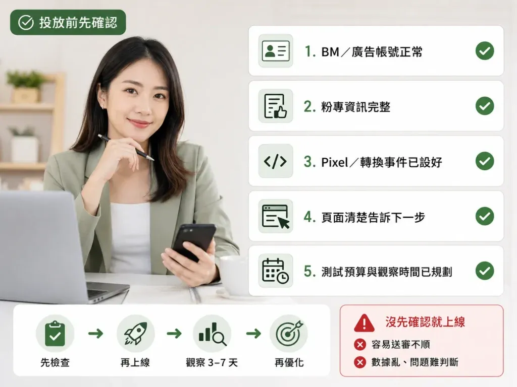 第一次投 FB 廣告，先把前面的準備做好。