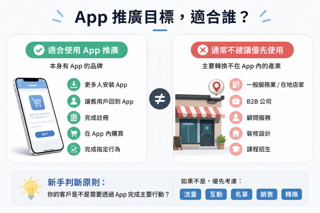 App 推廣目標適合誰？