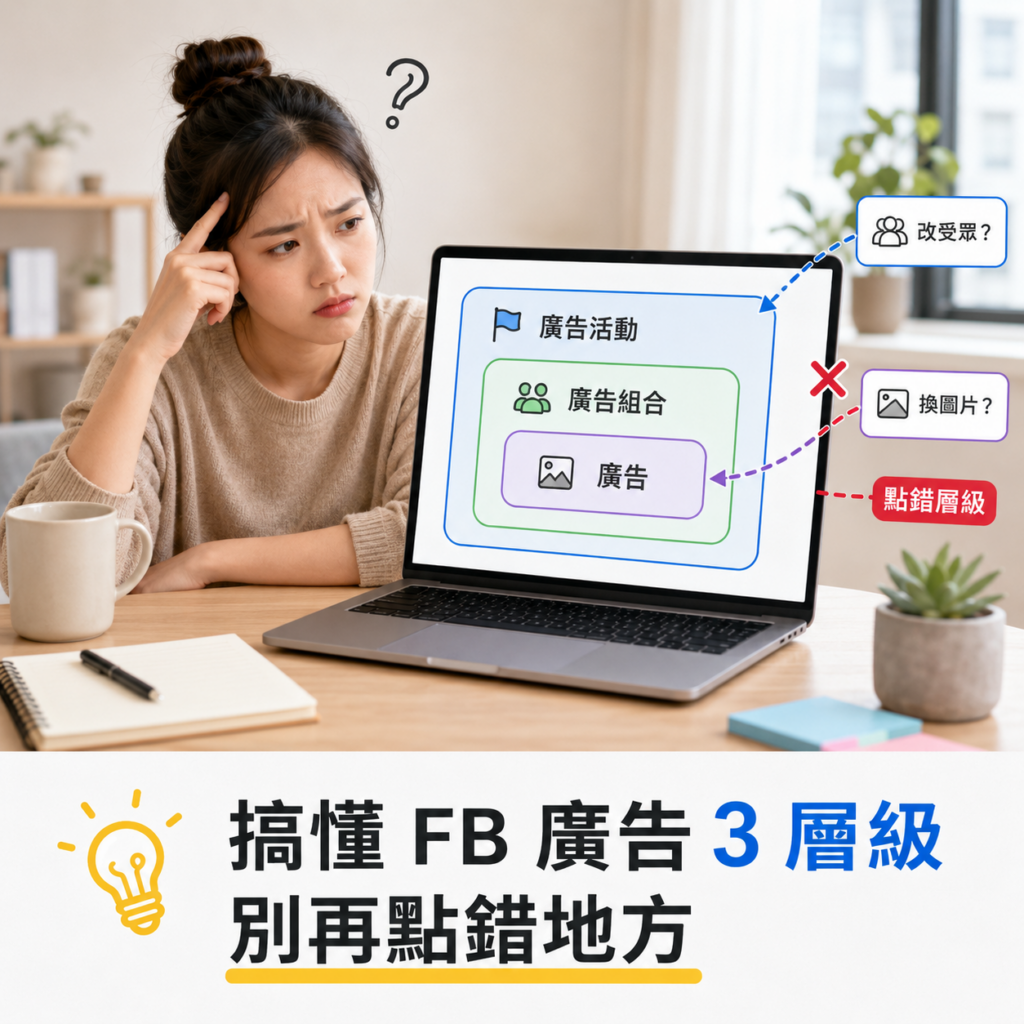 FB 廣告管理員教學：活動、廣告組合、廣告三層架構一次搞懂