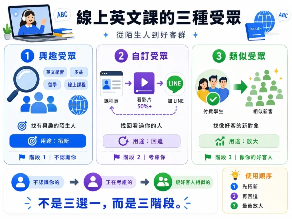 FB 廣告受眾設定教學：興趣、自訂、類似受眾差在哪、新手先用哪個？