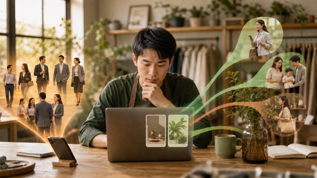 店主規劃不同廣告受眾與素材測試的情境